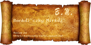 Benkóczky Mirkó névjegykártya
